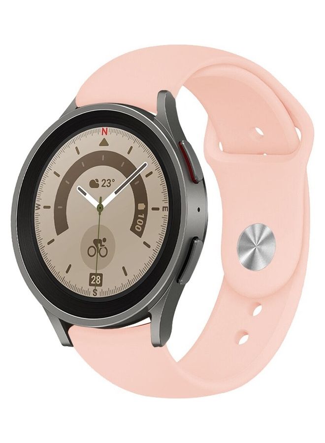 NIBEMINENT Samsung Galaxy Watch 5 / Pro Band Silicone Replacement Strap 20mm Compatible with Watch5 (44mm/40mm) (45mm) Light Pink - Image 2