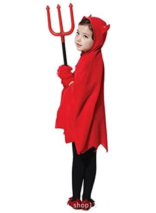 Brain Giggles Devil Halloween Costume for Kids –Scary Devil Costume, with Devil Horns, Gloves, Devil Fork - for Halloween Party, Cosplay and Book Character Costume - Image 4