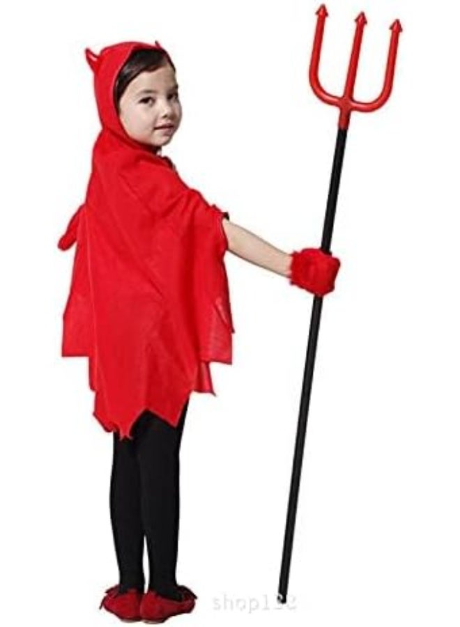 Brain Giggles Devil Halloween Costume for Kids –Scary Devil Costume, with Devil Horns, Gloves, Devil Fork - for Halloween Party, Cosplay and Book Character Costume - Image 2