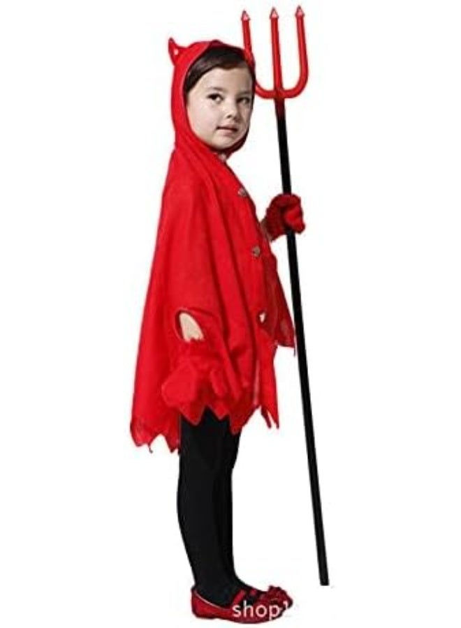 Brain Giggles Devil Halloween Costume for Kids –Scary Devil Costume, with Devil Horns, Gloves, Devil Fork - for Halloween Party, Cosplay and Book Character Costume - Image 3
