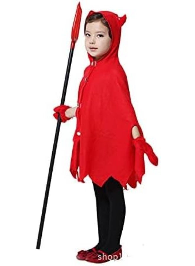 Brain Giggles Devil Halloween Costume for Kids –Scary Devil Costume, with Devil Horns, Gloves, Devil Fork - for Halloween Party, Cosplay and Book Character Costume - Image 5