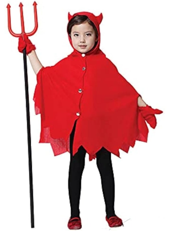 Brain Giggles Devil Halloween Costume for Kids –Scary Devil Costume, with Devil Horns, Gloves, Devil Fork - for Halloween Party, Cosplay and Book Character Costume - Image 1