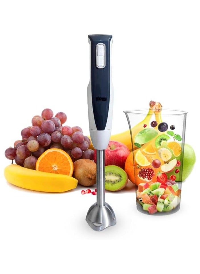 دي اس بي خلاط يدوي 2 في 1 من DSP، بقوة 400 واط مع سرعة متغيرة، هيكل من الفولاذ المقاوم للصدأ وABS، ضوضاء منخفضة، موفر للطاقة، محرك نحاسي 7912، يتضمن كوبًا سعة 800 مل، خفاقة بيض، عصا بيض، KM1024 - Image 1