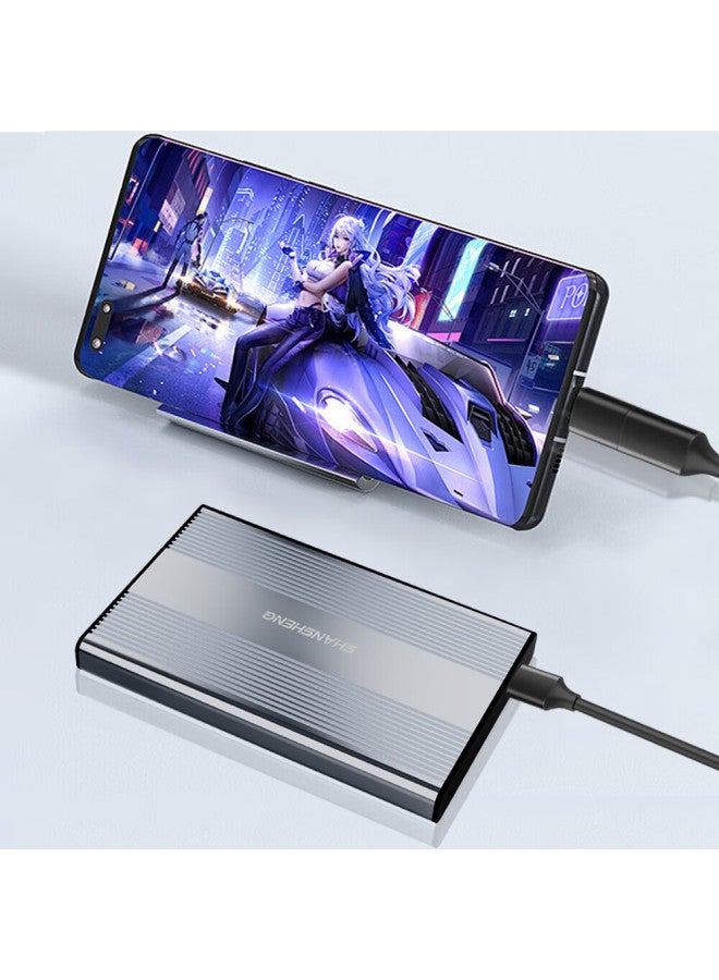 Flashrise 1tb Portable External Hard Drive Usb 3.0 Metal High-speed 2.5-inch P7 Gunmetal Gray Dual-use For Pc And Mobile Storage Data Photo Business Office