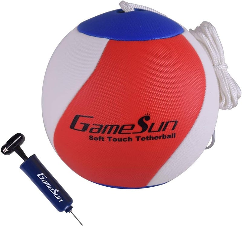 GAMESUN Tetherball and Rope,Full-Size Soft Touch, Portable Tetherballs with Soft Rope - Great Outdoor Game for Kids - Image 1