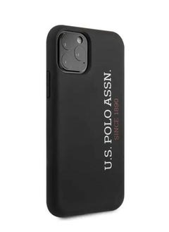 U.S. Polo Assn. iPhone 12 / 12 Pro Hard Case 6.1inch Liquid Silicone Vertical Logo - Black  - Image 3