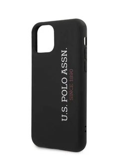 U.S. Polo Assn. iPhone 12 / 12 Pro Hard Case 6.1inch Liquid Silicone Vertical Logo - Black  - Image 4