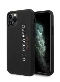 U.S. Polo Assn. iPhone 12 / 12 Pro Hard Case 6.1inch Liquid Silicone Vertical Logo - Black  - Image 5