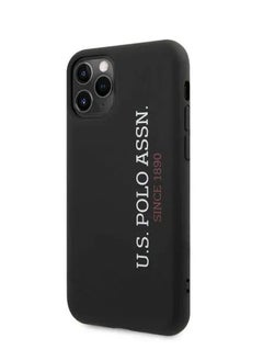U.S. Polo Assn. iPhone 12 / 12 Pro Hard Case 6.1inch Liquid Silicone Vertical Logo - Black  - Image 2