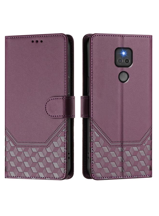 اس-توب جراب لهاتف Motorola Moto G Play 2021 مصنوع من الجلد بنقش قرص العسل بتقنية RFID - Image 2