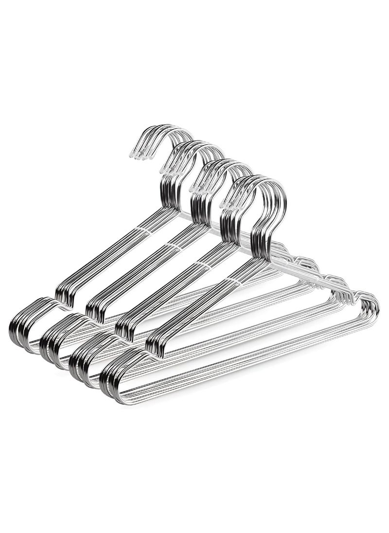 Fah Home Coat Hangers Wire Hangers Heavy Duty Stainless Steel Hangers with Non Slip Grooves, 16.5 Inch Ultra Thin Metal Hangers Space Saving Clothing Hanger 40 Pack  - Image 1