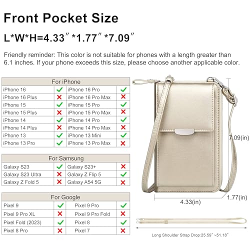 KUKOO Small Crossbody Bag Cell Phone Purse Wallet with Credit Card Slots for Women - Image 2