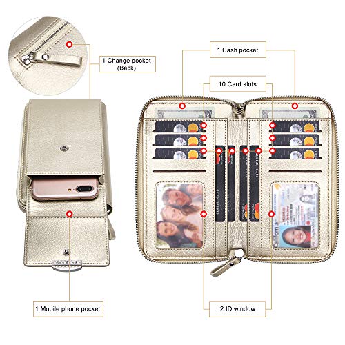 KUKOO Small Crossbody Bag Cell Phone Purse Wallet with Credit Card Slots for Women - Image 4