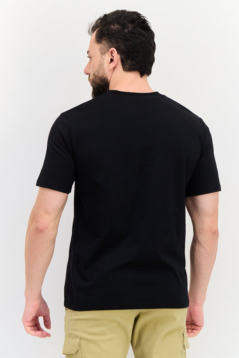 YOTO تي شيرت رجالي بأكمام قصيرة وياقة دائرية، مطبوع برسومات، أسود - Image 3