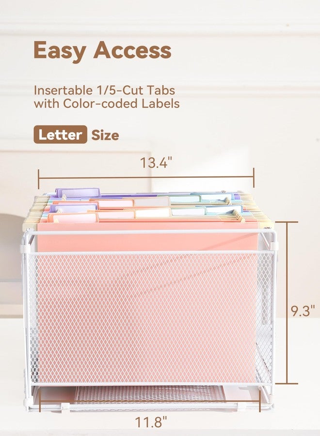 SortRax Plastic Extra Capacity Hanging File Folders, 2" Pastel Expanding Pocket, Heavy Duty for Filing Cabinet, Insertable 1/5-Cut Tabs, Letter Size - 12 Pack - Image 4