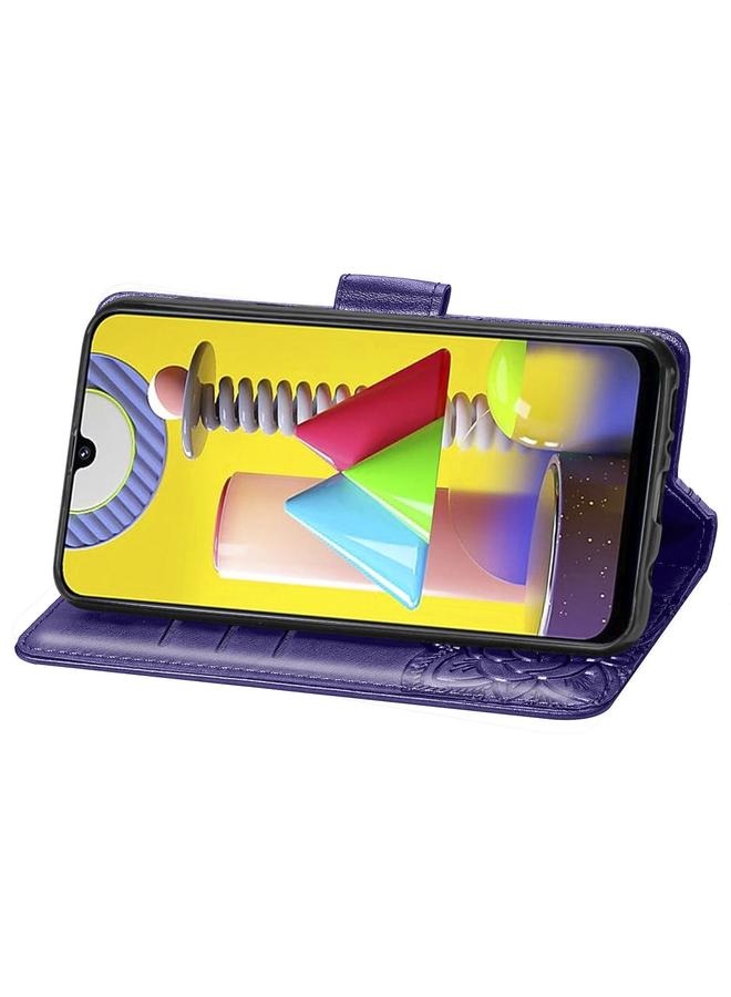 Zaboon Case For Galaxy M31 Butterfly Love Flower Embossed Horizontal Flip Leather Case with Bracket / Card Slot / Wallet / Lanyard - Image 4