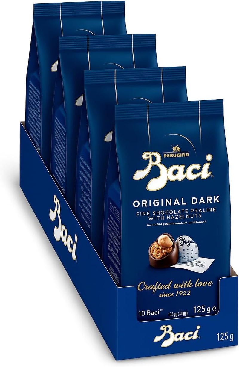 Baci Original Dark Chocolate Truffles with Hazelnuts - 4.4oz Bags, Pack of 4 - Image 1