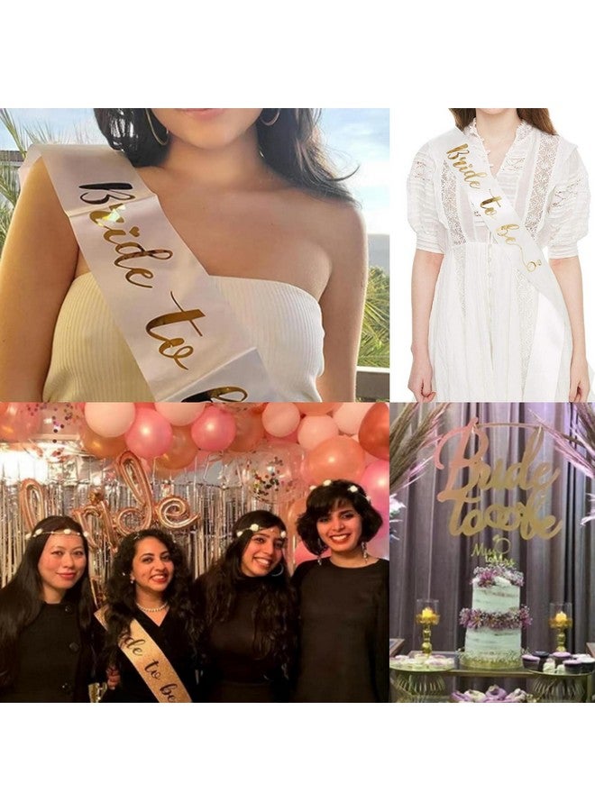 Jozlynn Bride To Be Sash Bachelorette Party White Satin Sash With Gold Foil Lettering Decorations Supplies Accessories Wedding Engagement Party (1 Pcs) - Image 5