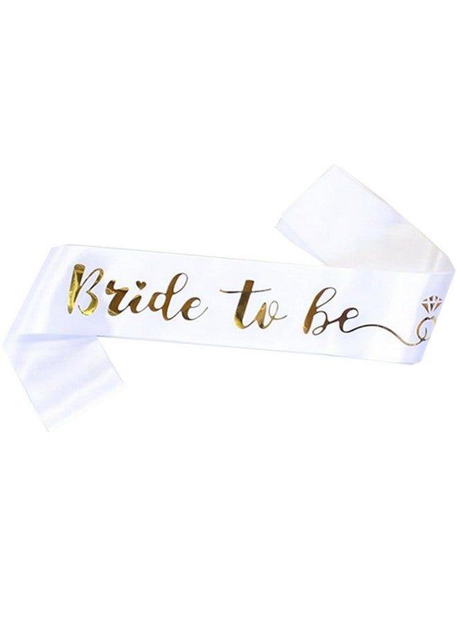 Jozlynn Bride To Be Sash Bachelorette Party White Satin Sash With Gold Foil Lettering Decorations Supplies Accessories Wedding Engagement Party (1 Pcs) - Image 1