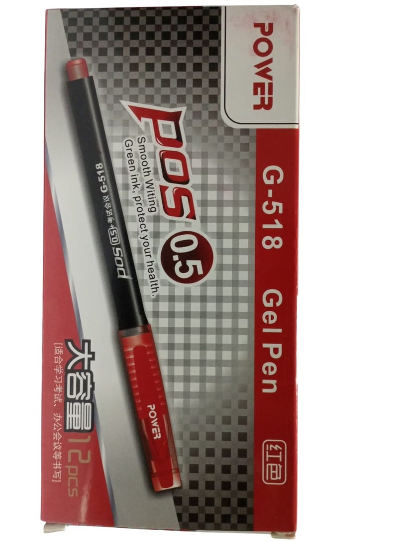 Red gel pen - box of 12 -G-518 - 0.5 mm
