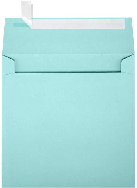 مظاريف دعوة مربعة من Luxpaper | قشر واضغط | 5 1/2 بوصة × 5 1/2 بوصة | رغوة البحر الزرقاء | 80 رطل. نص | 50 الكمية