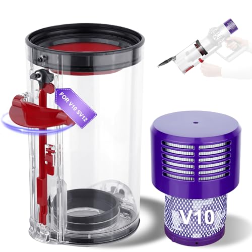 PUREGUST 7.79in Large Bin Replacement and Filter for Dyson V10 SV12 Animal and Absolute Models, Large Bin No.969509-01 and Filter Part No. 969082-01 for Absolute/Animal/Animal Extar/Total Clean - Image 1