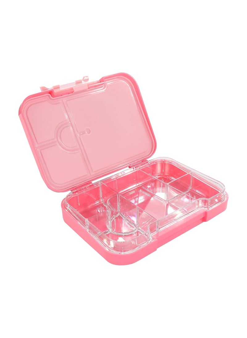 SMILY KIDDOS Smily Kiddos Rubber Lunch Box 6 Compartment Bento Box For Kids Divided Lunch Containers Easy Open School Lunch Containers For Boys Girls -Unicorn Theme Pink  - Image 2