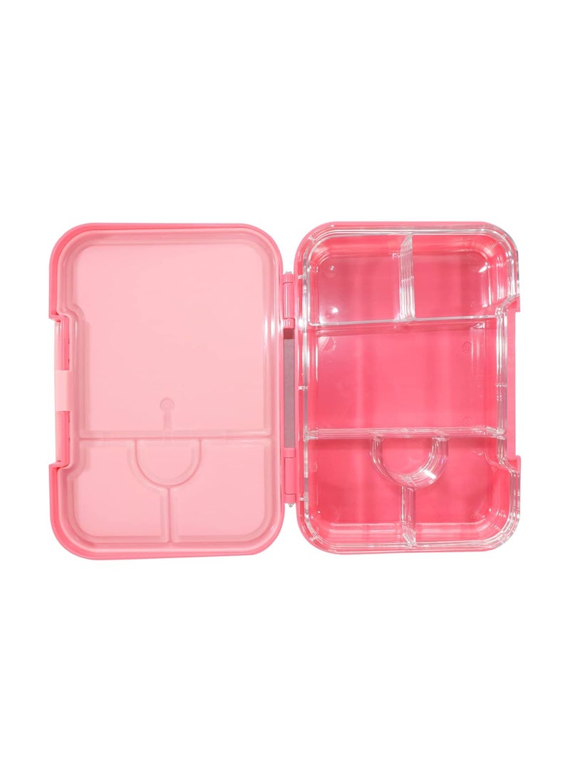 SMILY KIDDOS Smily Kiddos Rubber Lunch Box 6 Compartment Bento Box For Kids Divided Lunch Containers Easy Open School Lunch Containers For Boys Girls -Unicorn Theme Pink  - Image 5