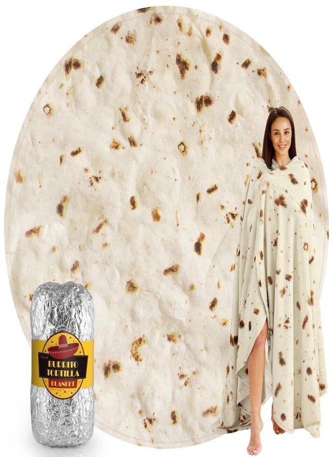 Zulay Kitchen Zulay Extra Large Burritos Tortilla Throw Blanket - Wrap Yourself Like a Giant Taco! Double-Sided, Funny & Ultra Cozy Novelty Blanket, Super Soft 285 GSM Flannel, 60 Inches - Image 1