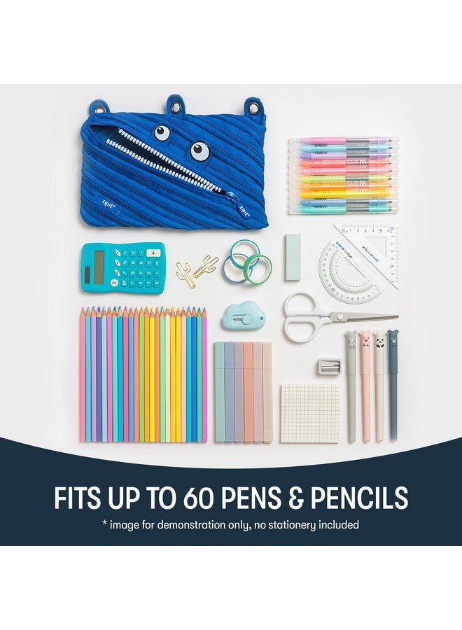 Zipit ZIPIT Monster Pencil Pouch for Boys | 3-Ring Binder Pencil Case | Large Capacity Pen Case for School (Blue)  - Image 4