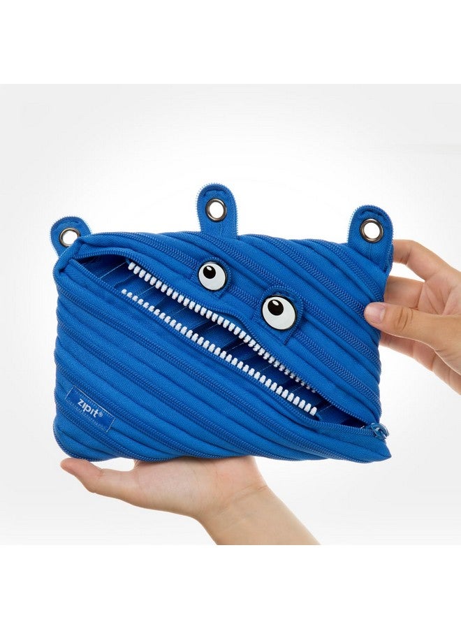Zipit ZIPIT Monster Pencil Pouch for Boys | 3-Ring Binder Pencil Case | Large Capacity Pen Case for School (Blue)  - Image 5