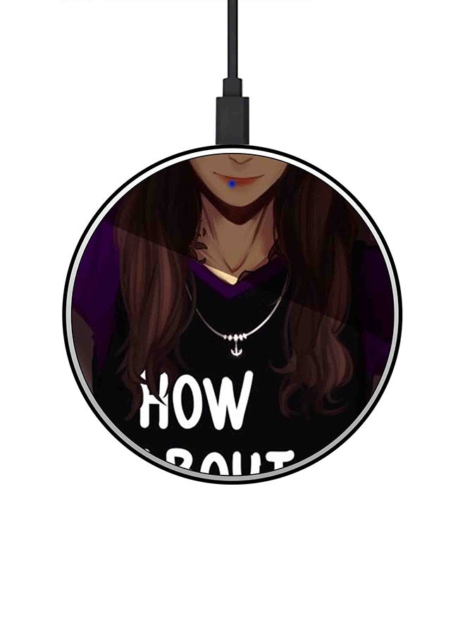 Theodor Girl Printed Ultra Slim Fast Wireless Charger With USB Cable Multicolour - Image 1