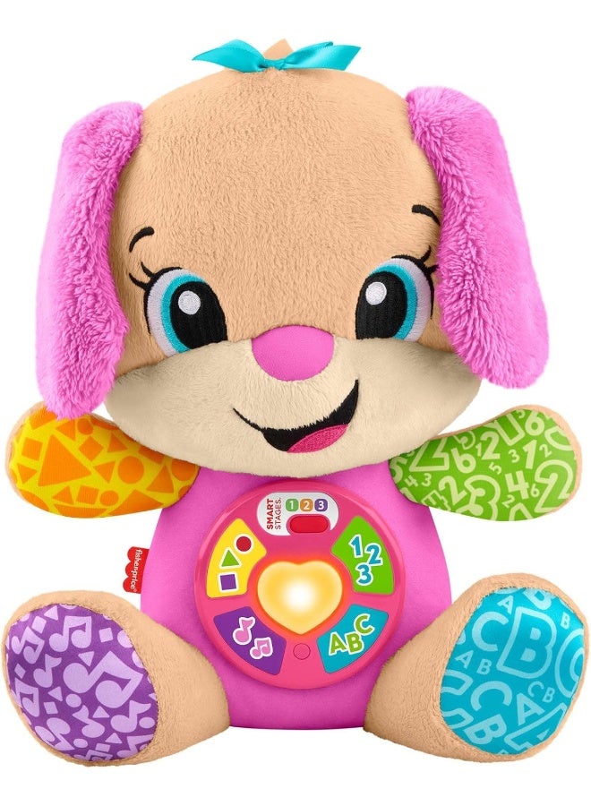 Fisher-Price لعبة تعليمية للأطفال ضحك وتعلم سيس الذكية الوردية الموسيقية مع مراحل ذكية للأطفال من عمر 6 أشهر فما فوق، نسخة متعددة اللغات - Image 5