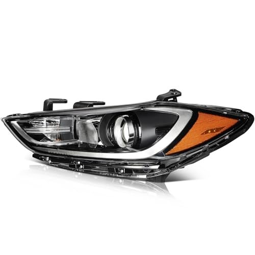LBRST Headlight Assembly Fit For Hyundai for Elantra 2017-2018 Black Housing Amber Reflector Clear Lens Driver Side 92101F3000 92101-F3000 - Image 1
