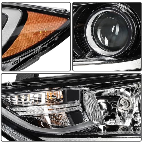 LBRST Headlight Assembly Fit For Hyundai for Elantra 2017-2018 Black Housing Amber Reflector Clear Lens Driver Side 92101F3000 92101-F3000 - Image 5