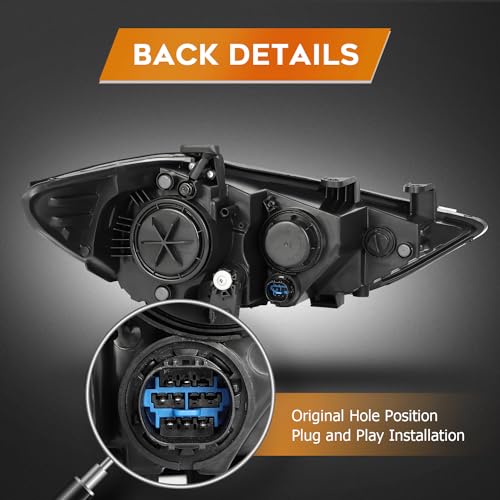 LBRST Headlight Assembly Fit For Hyundai for Elantra 2017-2018 Black Housing Amber Reflector Clear Lens Driver Side 92101F3000 92101-F3000 - Image 4