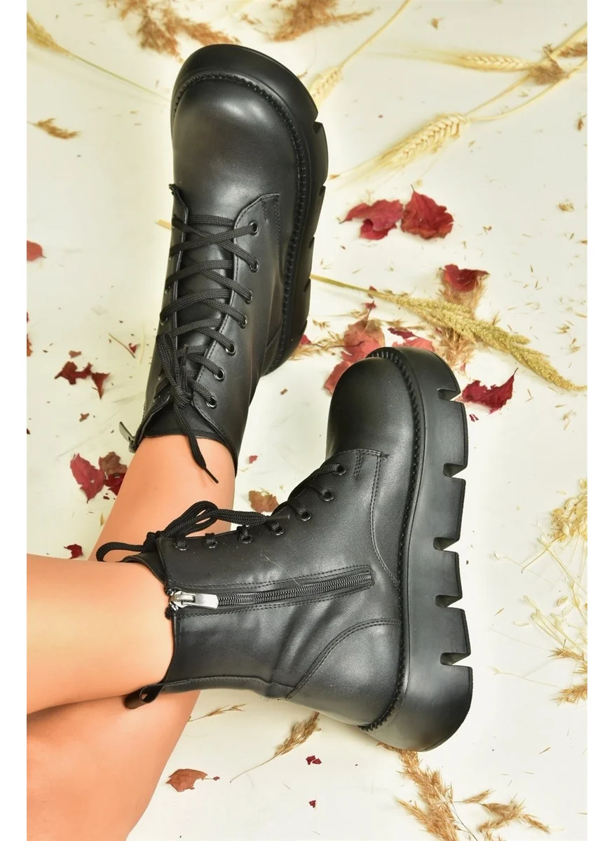 Fox Shoes Black Wedge Sole Women's Boots N267007309