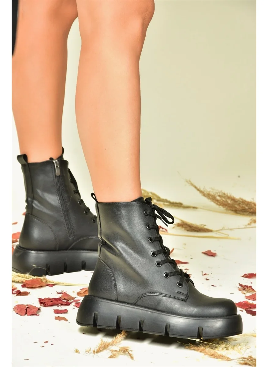 Fox Shoes Black Wedge Sole Women's Boots N267007309