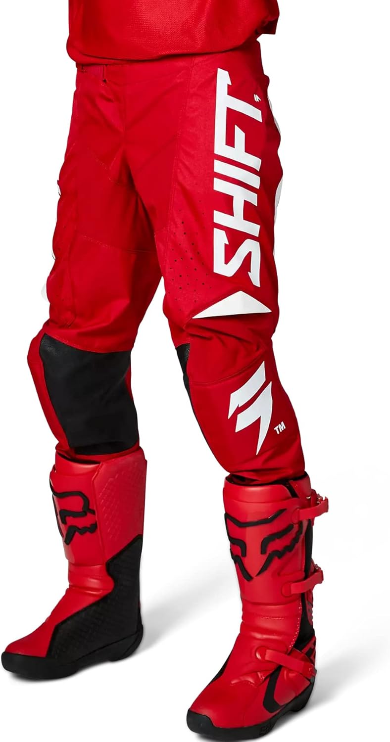 Shift 2021 Youth White Label Pants - Trac (24) (RED) - Image 1