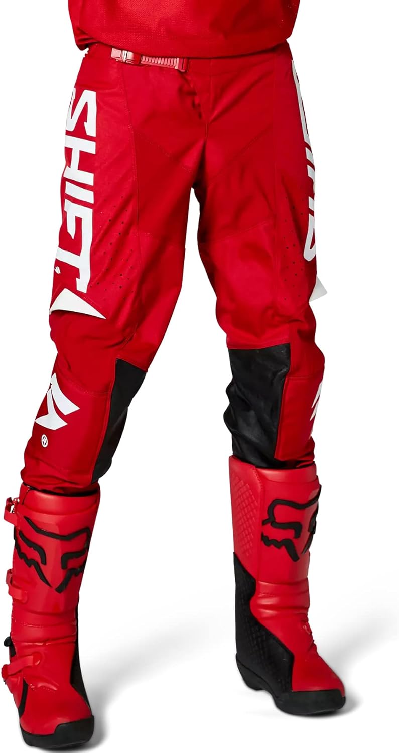 Shift 2021 Youth White Label Pants - Trac (24) (RED) - Image 3