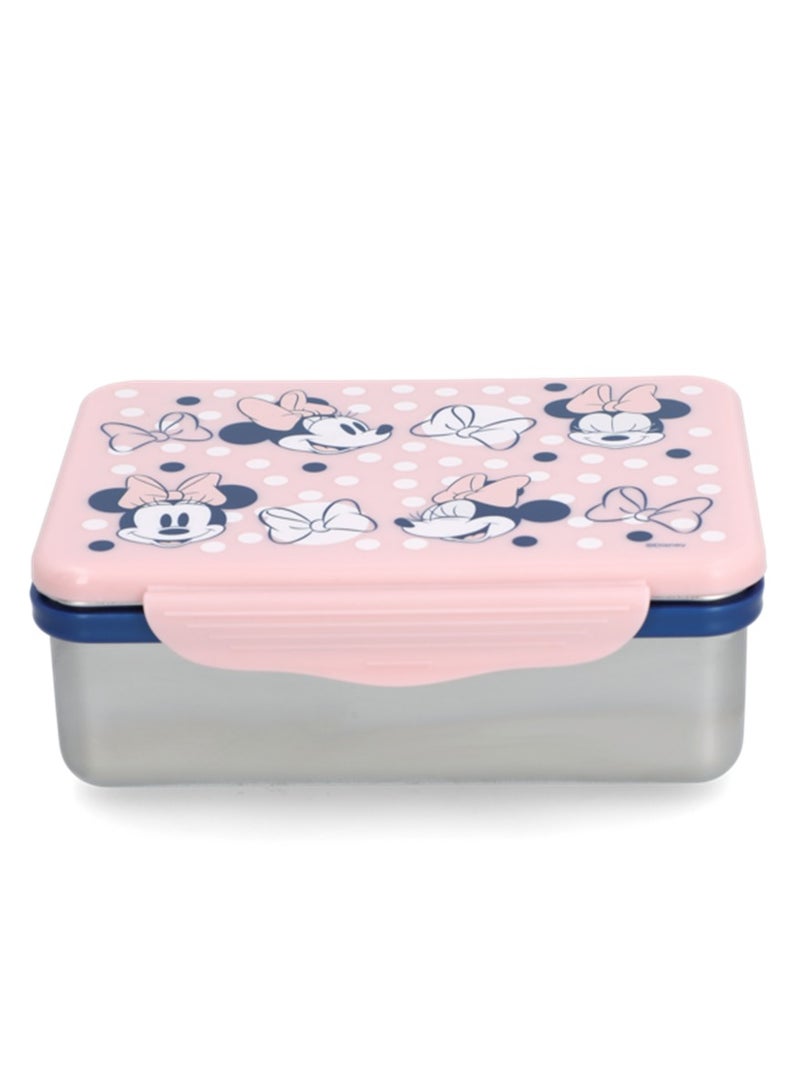 STOR Stainless Steel Rectangular Minnie Mouse Themed Lunch Box Multicolor 193ml  - Image 1