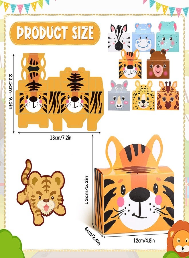 Nezyo 24 Pack Zoo Safari Animal Treat Box Jungle Party Favors Animal Goodie Boxes Cardboard Jungle Gift Boxes Wild Animal Candy Boxes for Jungle Themed Party Birthday Decoration 4.8 x 2.4 x 5.2 Inches - Image 2
