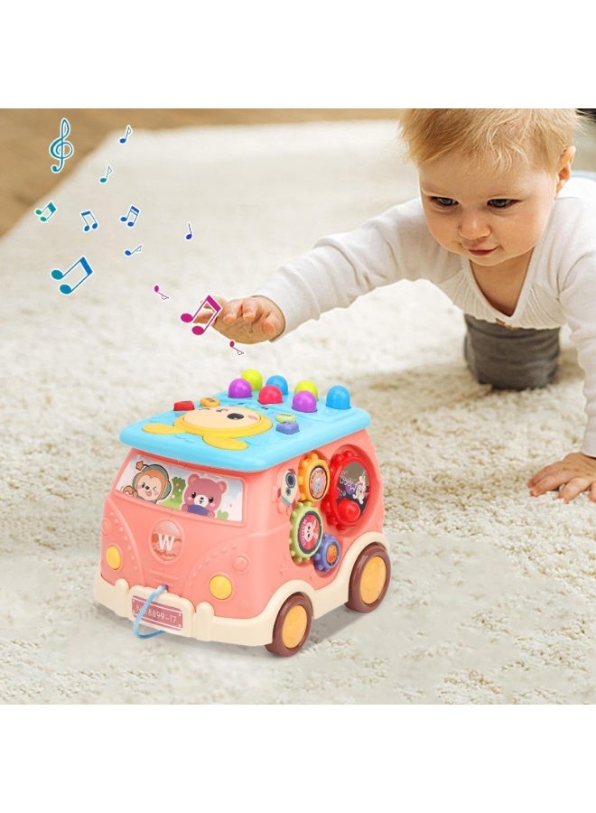 Vixplorn Montessori Musical Bus Toy for Toddlers 6-18 Months, Wooden Hammering & Pull Along Gopher Game, Early Learning Educational Toys for Boys Girls, Baby Birthday Gift - Image 5