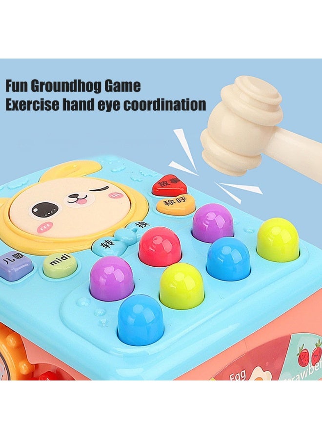 Vixplorn Montessori Musical Bus Toy for Toddlers 6-18 Months, Wooden Hammering & Pull Along Gopher Game, Early Learning Educational Toys for Boys Girls, Baby Birthday Gift - Image 3