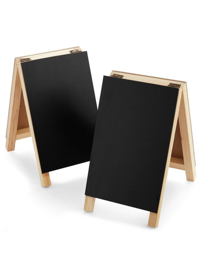 Juvale 2 Pack Mini Chalkboard Easel Signs For Tabletop Decorations, Restaurant Food Display, Message Boards, Small Business, Wedding, Catering Events, Coffee Shop (4.5X7.5 In) - Image 1