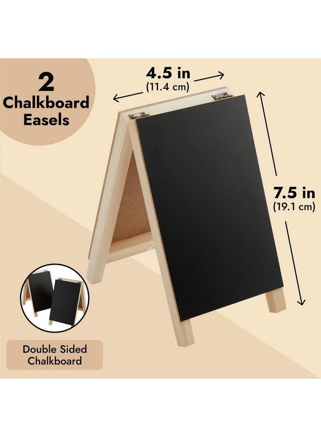 Juvale 2 Pack Mini Chalkboard Easel Signs For Tabletop Decorations, Restaurant Food Display, Message Boards, Small Business, Wedding, Catering Events, Coffee Shop (4.5X7.5 In) - Image 5