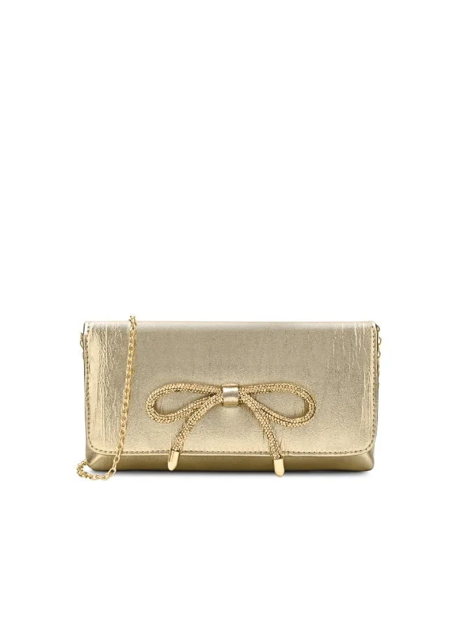 Crush Bow Women's Emvelope Clutch (Gold Metallic)