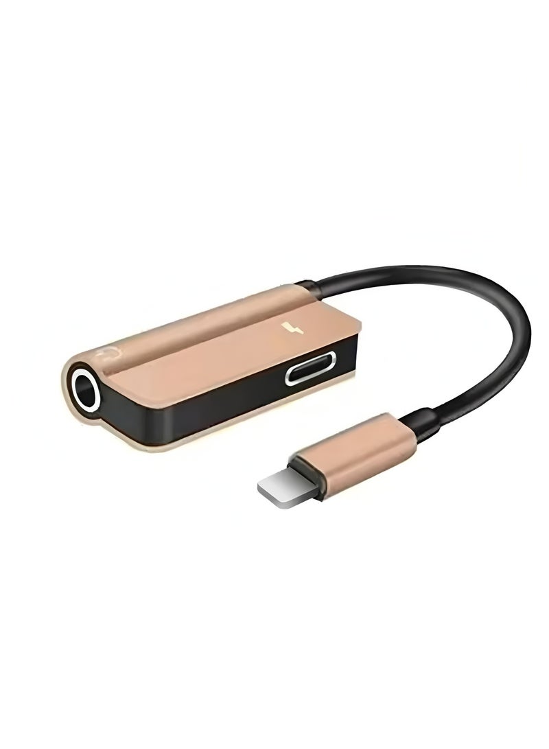 Apluynm Lightning to 3.5mm Jack Dongle Splitter(2in1) for Apple MFI Certified for iPhone Aux Adapter Headphone Audio Cable Charger Cord for 7 8 Plus X Xr 14 13 12 11 Pro Max for iPad Charging Music Earphone - Image 1