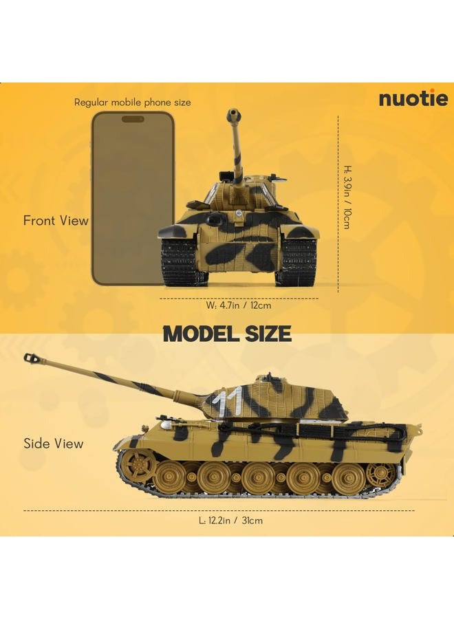 NUOTIE 1/32 King Tiger II Heavy Tank Model - WWII German Tiger B Die-cast Metal Tank - Professional Alloy Military Vehicle Replica - Camouflage Finish Static Display Collectible for History Buffs - Image 2