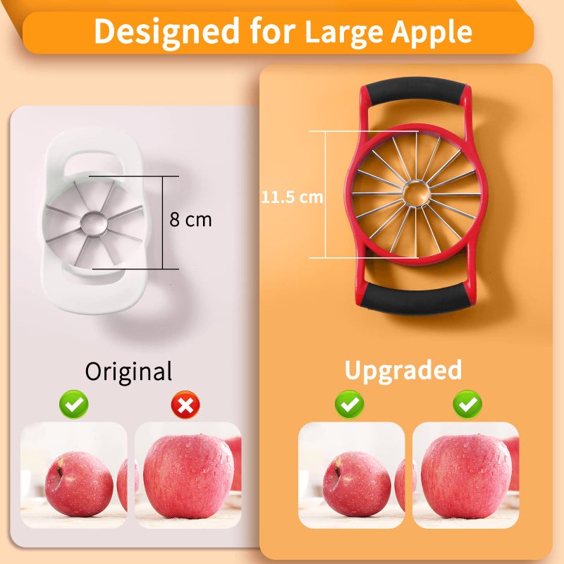 Newness [Upgraded] Newness 5.12 Inch Large Apple Slicer, Cut 16 Thin Slices All the Way Through, HEAVY - DUTY Stainless Steel Apple Corer & Slicer for Fruits & Vegetables - Dishwasher Safe - Image 2